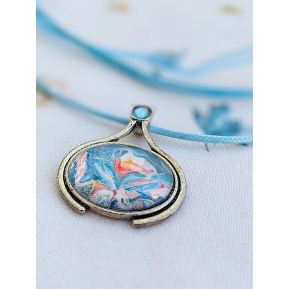 Handmade Vintage Pendant Necklace, Wearable Art Jewelry, Wearable Art - Picture 13 of 13